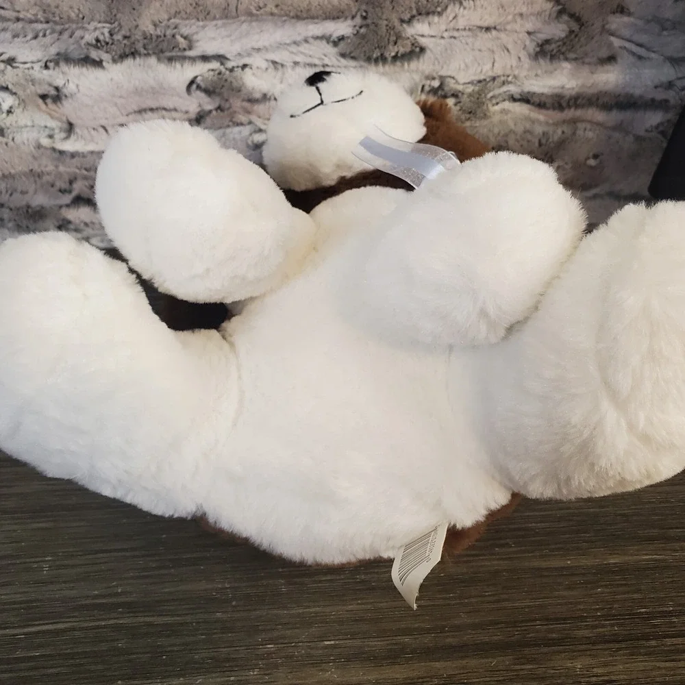 Kellytoy White Brown Dog Plush Sitting Stuffed Animal 11